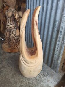 CHAINSAW CARVING ABSTRACT  SUSSEX ELM WOOD HOME GARDEN  SCULPTURE ART STATUE
