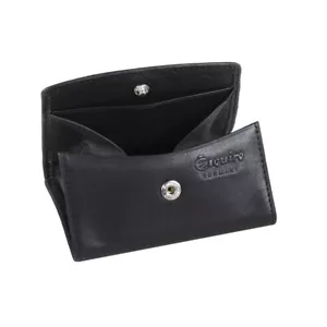 Esquire, caja de Viena, cartera, cartera, monedero, cuero negro - Imagen 1 de 4