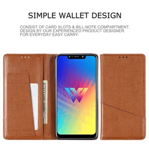 For Nokia 8 LG Motorola G30 Magnetic Leather Flip Wallet Satnd Phone Case Cover - Picture 1 of 14