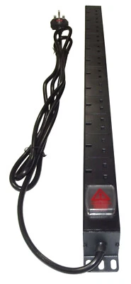 12 way UK PDU VERTICAL MOUNT to 3M 13A PLUG 19" Rack Power Distribution Unit - Image 1 of 4