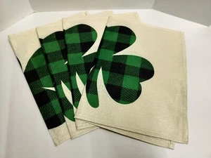 St, Patrick's Day Placemats 12x18 Inches Set of 4, Green Shamrock Spring - Picture 1 of 4