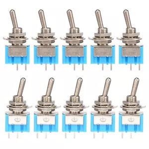 10x Mini-Kippschalter-Kit MTS-101 2-polig SPST ON-OFF 2-polig 6A 250V AC Neu - Bild 1 von 12