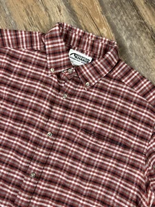 Camicia Mountain Khakis in flanella con bottoni uomo media M rossa nera manica lunga usata in ottime condizioni - Foto 1 di 15