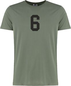 College Number Organic Cotton T-Shirt - Flock Print on Military Green Top, Indie