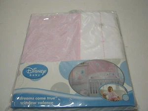 NUEVO Disney Baby Princess "Dreams Come True" Window Valance Rosa y Blanco NIP - Imagen 1 de 6