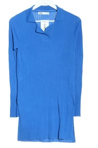 ZARA Blusa de túnica Mujeres Blusa Talla EU 38 azul look casual - Imagen 1 de 5