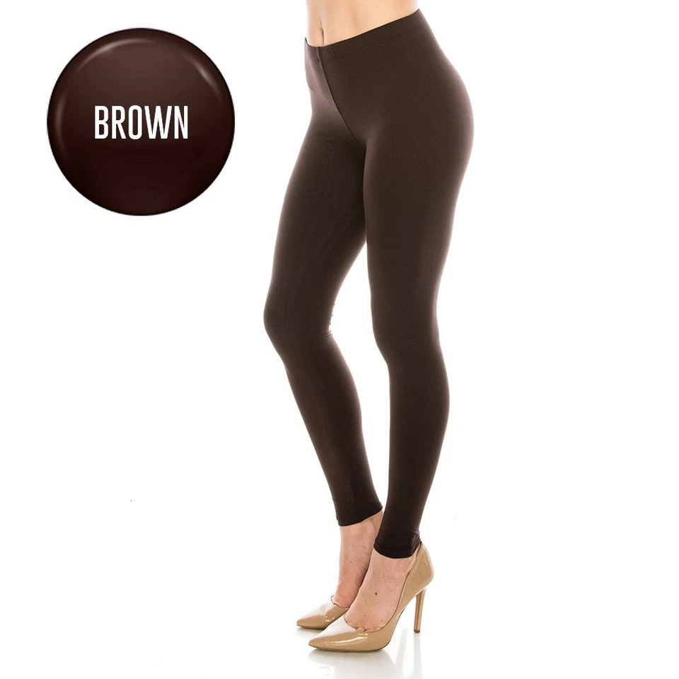 Leggings para mujer color liso premium ultra suaves con mantequilla - talla única y talla grande Foto 1 de 1