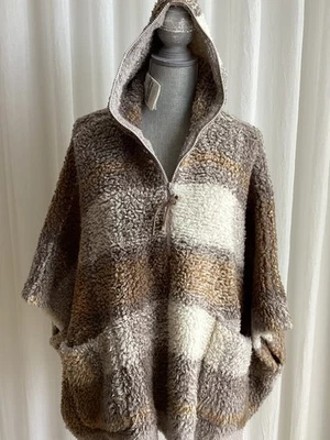 Chaqueta PONCHO con Capucha BRUNELLO CUCINELLI PATRÓN A CUADROS CACHEMIR Talla S NUEVA CON ETIQUETAS $8965 Foto 1 de 4