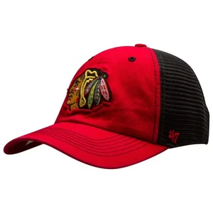 Chicago Blackhawks Red and Black 47 Brand Closer Mesh Back Flex Fit Hat OSFM - Picture 1 of 5