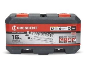 Mechaniker Werkzeug Set 16-teilig 3/8" Antrieb 12 Punkt SAE legierter Stahl - CRESCENT CSWS6C - Bild 1 von 4