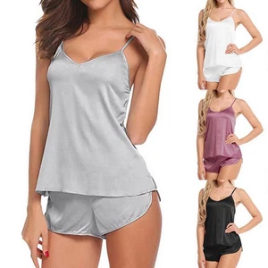 Women Sexy Ice Nightclothes Sleepwear And Shorts White Gray Black Comfortabl _dy - Picture 1 of 17