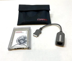 COMPAQ 10/100 Ethernet LAN PC Card w/ Plastic Case, Cable, and Pouch - Picture 1 of 3