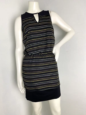 Greylin Womens Black Striped Sleeveless Knit Blouson Mini Dress Size M Foto 1 de 4