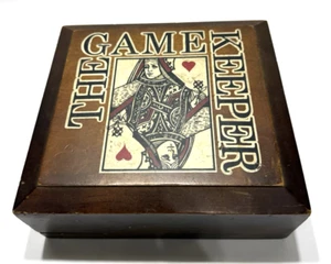 VTG Collectable Wooden Poker Chip Storage Box The Game Keeper With Poker Chips - Picture 1 of 12