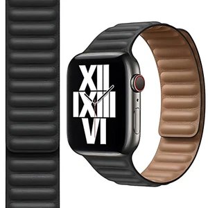 Oryginalny skórzany pasek Apple Watch czarny 44mm / S - Zdjęcie 1 z 3