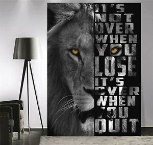 Motivational Quote Mambo Lion DEEP FRAMED CANVAS WALL ART PICTURE or PAPER PRINT