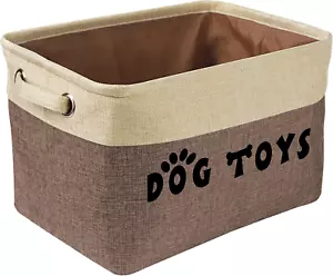 Dog Toy Basket, Collapsible Dog Toy Bin Box with Comfortable Handles, Large Pet - Picture 1 of 12
