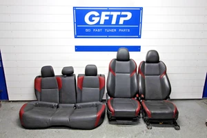 15-21 SUBARU WRX STI OEM SEAT SET FRONT REAR LEFT RIGHT LEATHER BLACK RED STOCK - Picture 1 of 21