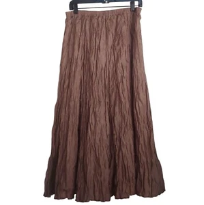 Garnet Hill Silk Fairy Gunge Festival Crinkly Lined Whimsy Lagenlook Skirt 12 - Picture 1 of 9