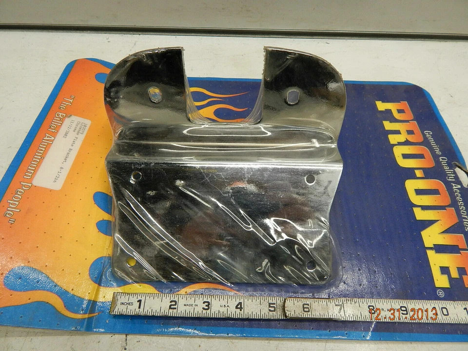 Suporte de placa de licença cromado fat-bob fender Harley custom chopper 8 1/2 pro one - Imagem 1 de 4