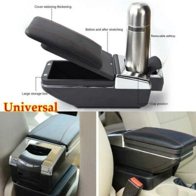 1x Estuche de almacenamiento bandeja reposabrazos consola central coche cuero PU Foto 1 de 4