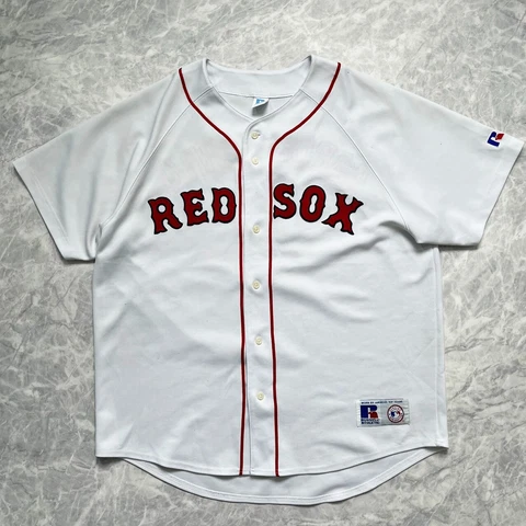 VTG 00s MLB BOSTON RED SOX NOMAR GARCIAPARRA JERSEY WHITE SIZE XL Cover