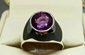 Rare Alexandrite Mens Ring Sterling Silver 925 Ring Handmade Alexandrite Ring - Picture 1 of 12