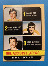 1972-73 Topps #62 NHL Assist Leaders - Orr / Esposito / Ratelle