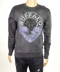 Buffalo David Bitton Uomo Antracite Fiwolf a Palloncino Felpa M L XL 2XL - Picture 1 of 3