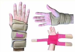 IWA 420 Handgelenkstütze mit Daumenloch aus synthetischem Leder mit 3xKlett - Bild 1 von 5