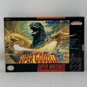 Super Godzilla Nintendo SNES Made in Japan Complete in Box CIB - Picture 1 of 10