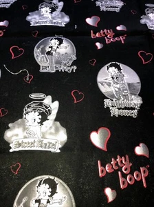 Fabric Quilt or Craft Material Betty Boop Motorcycle Biker Chick 43 in x 40.5 in - Picture 1 of 5