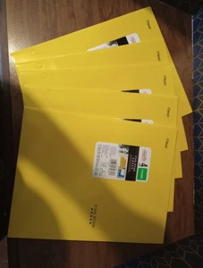 Lot of 5 Five Star 4-Pocket Folders - Yellow - Durable School & Office Supplies - Picture 1 of 3