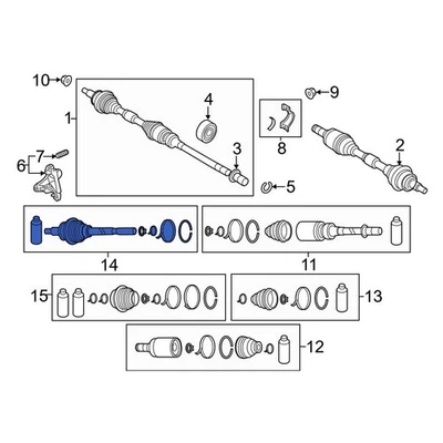 For Mazda 6 2018-2021 Mazda FTH522510 Front Right Outer CV Joint Kit Foto 1 de 4