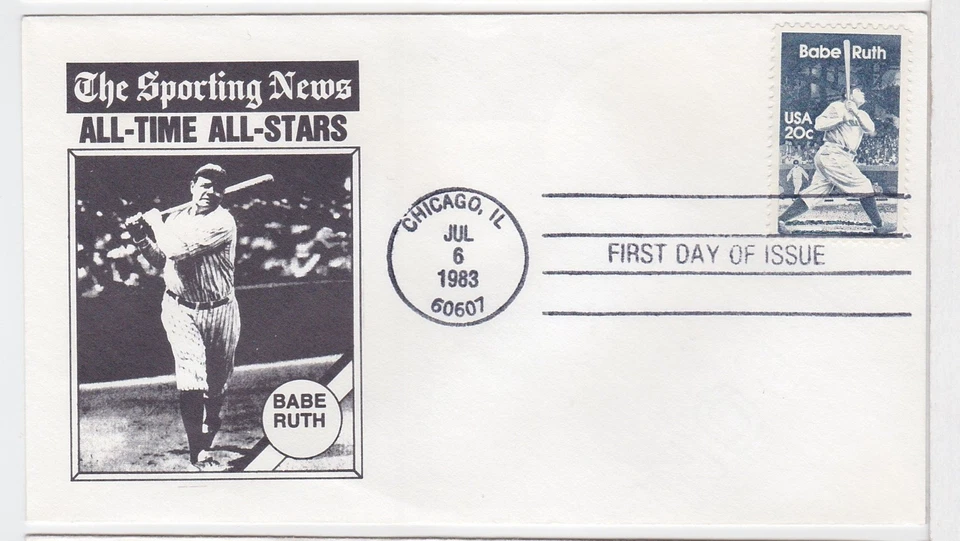 TurtlesTradingPost- Babe Ruth- The Sporting News- 1983 #2046 FDC - Image 1 of 1