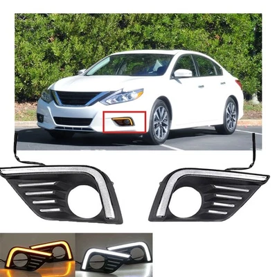 Luces antiniebla LED DRL con par de luces de giro para Nissan Altima 2016 2017 2018 Foto 1 de 4
