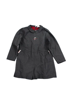 Vestido Jacadi Niñas Algodón Cuello Bolsillos Frontales Manga Larga Línea A Gris Talla 10 Foto 1 de 4