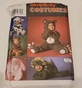 Simplicity Sewing Pattern 7317 Cow Dragon Bear Rabbit Lion Costume Toddler 1/2-4 - Picture 1 of 2