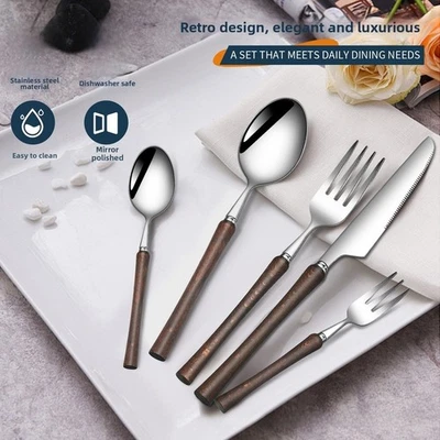 Stainless Steel 304 Cutlery Set 5 Piece Waist Design Cutlery piece Fork Spoon - Image 1 of 4