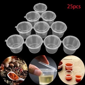 Plastic Hinged Lids Food Containers Palette Sauce Cup Pigment Paint Box - Picture 1 of 14