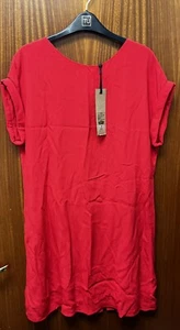 Gekennzeichnet Phase Eight Größe 12 rot Pia Plissee Kleid Reißverschluss hinten kurze Ärmel - Bild 1 von 4