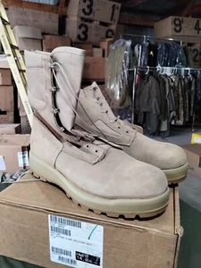 Neu im Karton Hot Weather Belleville Armee STIEFEL schwer entflammbar hellbraun Größe 14 schmal - Bild 1 von 11
