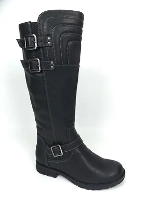 Natural Soul Mujer Bijoux Bota Vegana Alta Talla 6.0 M, Hebillas Cremallera Negra, 18013 Foto 1 de 4