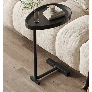 (Black) Mini Coffee Table C-Shaped Side Table Sturdy C-Shaped Structure - Picture 1 of 12