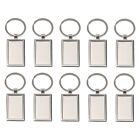 10 PCS Engraving Blank Keychain Purse Charm Pendant Fob Zinc Alloy