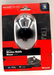Microsoft Wireless Mobile Mouse 6000 Black For Windows & Mac NEW FACTORY SEALED - Picture 1 of 5