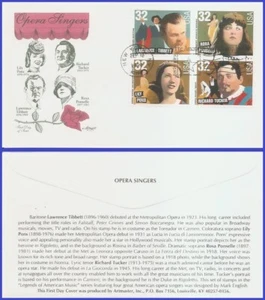 Cantantes de ópera USA5 #3154-57 U/A ARTMASTER FDC BL4 - Imagen 1 de 1