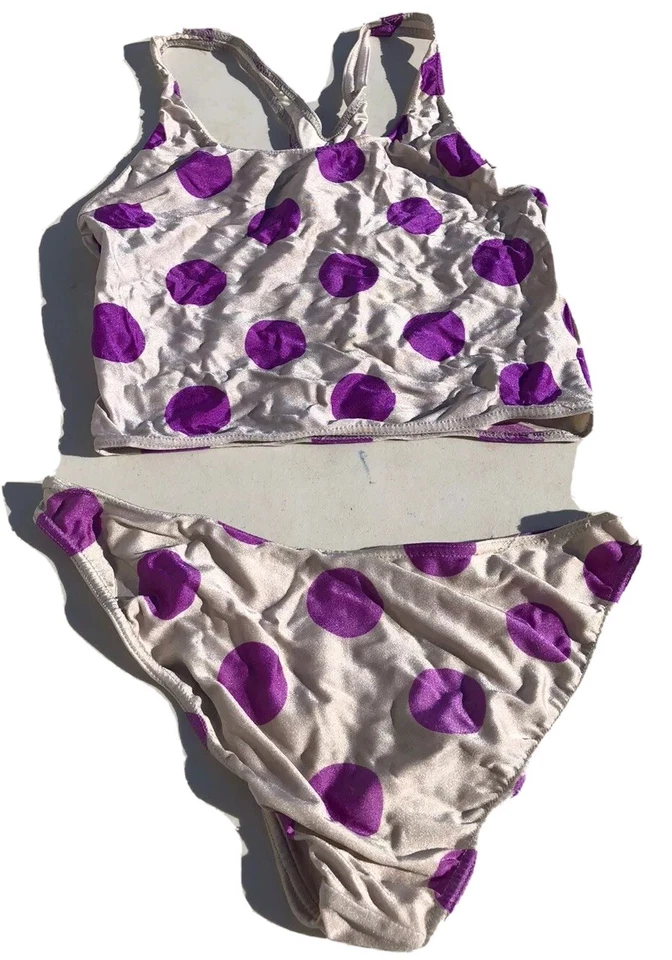Bikini Lycra Vintage Años 80 Púrpura Lunares Euro Talla 40 Alemania Occidental Foto 1 de 4