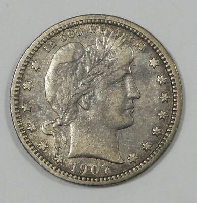 1907-S Barber Quarter EXTRA FINE Silver 25c - Image 1 of 4