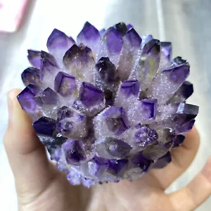 400 g + Nuevo hallazgo Púrpura Fantasma Cuarzo Cristal Racimo Espécimen Mineral Curación - Imagen 1 de 12